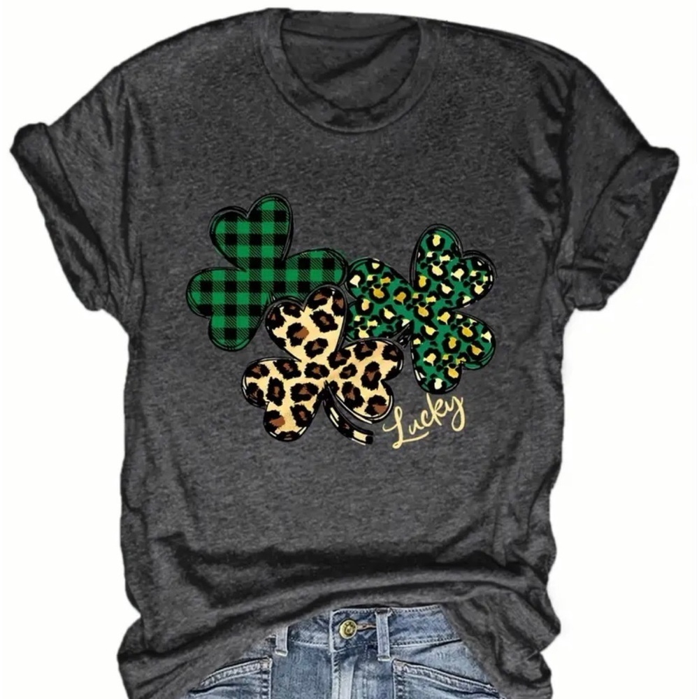 St Patrick’s Day Animal Print Lucky Graphic T Shirt